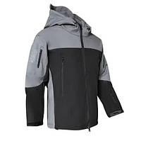 Куртка Soft Shell Сіра з Чорним на флісі