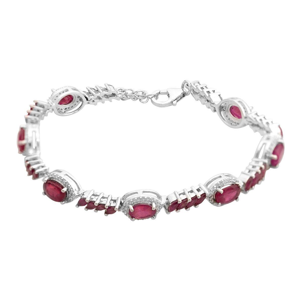 Срібний браслет Proba з натуральним рубіном 12.29ct, вага виробу 13,39 г (2166818) 1720 розмір, фото 1