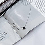 Срібне кольє Proba з натуральним оніксом, фіанітами, вага виробу 2 г (2169659) 400450 розмір, фото 3