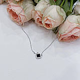 Срібне кольє Proba з натуральним оніксом, фіанітами, вага виробу 2 г (2169659) 400450 розмір, фото 5