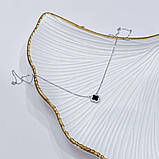 Срібне кольє Proba з натуральним оніксом, фіанітами, вага виробу 2 г (2169659) 400450 розмір, фото 6