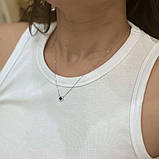 Срібне кольє Proba з натуральним оніксом, фіанітами, вага виробу 2 г (2169659) 400450 розмір, фото 7