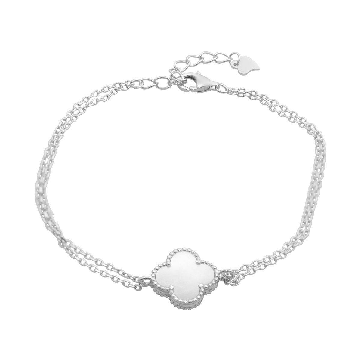 Срібний браслет Proba з натуральним оніксом, перламутром, вага виробу 3,26 г (2172031) 1720 розмір, фото 1