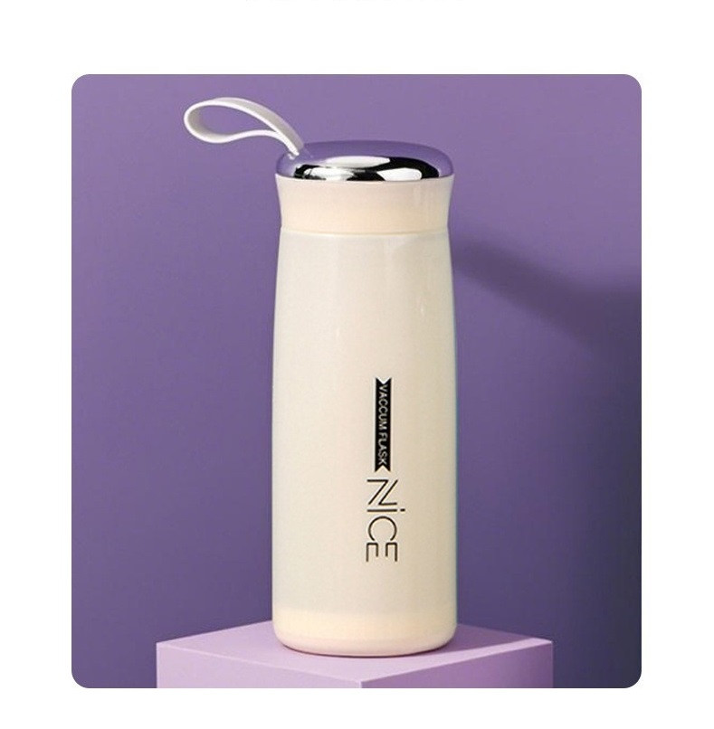 Пляшка для води з герметичною кришкою Nice, 400 мл. Кремовая