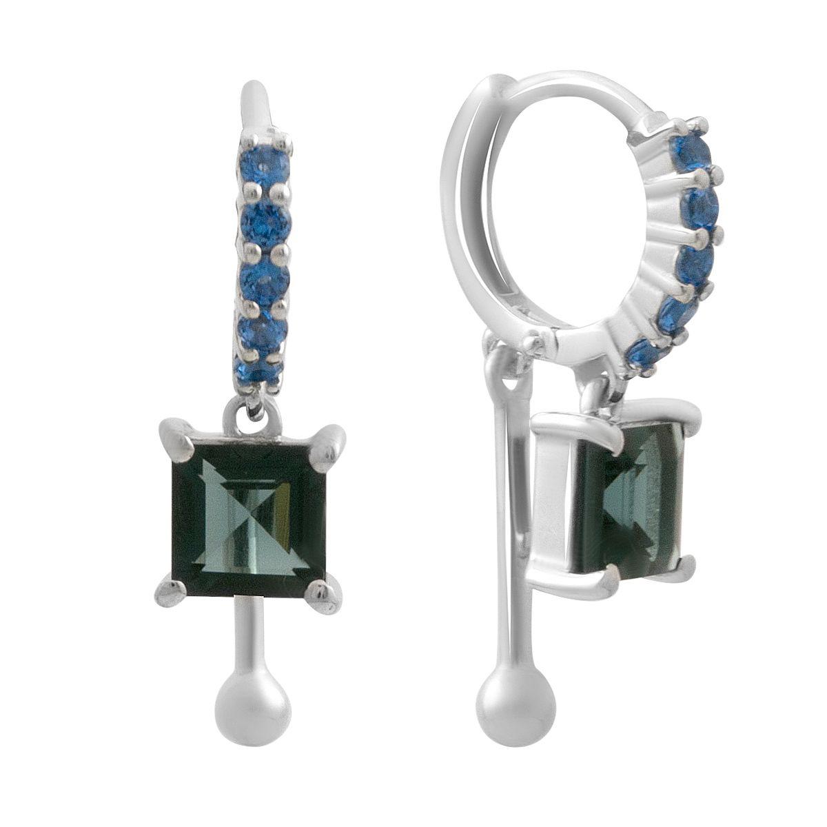 Срібні сережки Proba з натуральним топазом Лондон Блю 2.305ct, топазом (2195924), фото 1