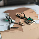 Срібні сережки Proba з натуральним агатом 2.617ct, фіанітами (2197287), фото 5