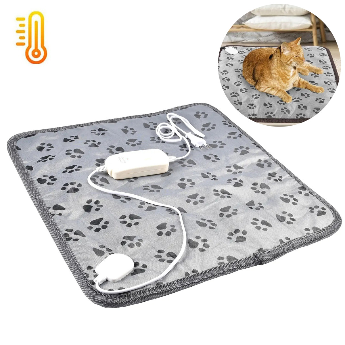Електрогрілка для тварин 45х45 см Сіра, килимок грілка для тварин | електрогрилка для творців
