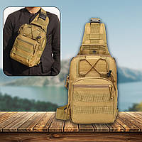 Сумка через плече Койот (Пісочний) 6 л сумка EDC — повсякденна бананка-барсетка через плече чоловіча