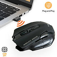 Бездротова миша комп'ютерна UKC Wireless Mouse art-5590 Чорна, блютуз-мишка для пк (бездротова ведмедик)
