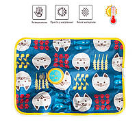 Грілка електрична "Синя з котиками" 26х18 см, подушка грілка водяна — електрогрілка (електрогралка)