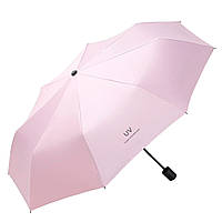 Парасолька від дощу та УФ-променів UV "Super prevent sun" Рожева, 95 см, парасолька жіноча автомат | парасолька