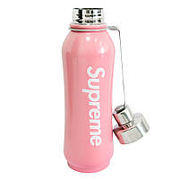 Термос металевий для чаю 500 мл "Supreme" Рожевий, туристичний термос для напоїв, термопляшка