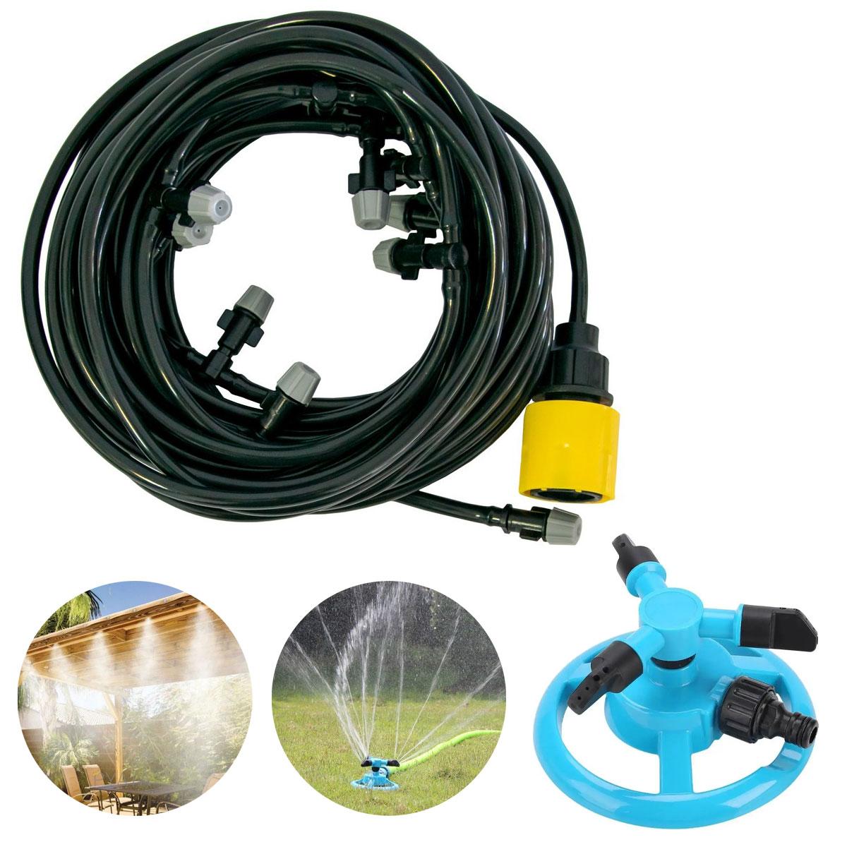 Комплект система поливання туману Patio Mistcooling Lit BD-10FT 10 м і крутиться полівалка (3/4" на 1") Синя