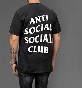 Футболка чоловіча Anti Social social club Бірки Футболка Асско антісоціал клаб чорна з принтом ASSC анти соціал