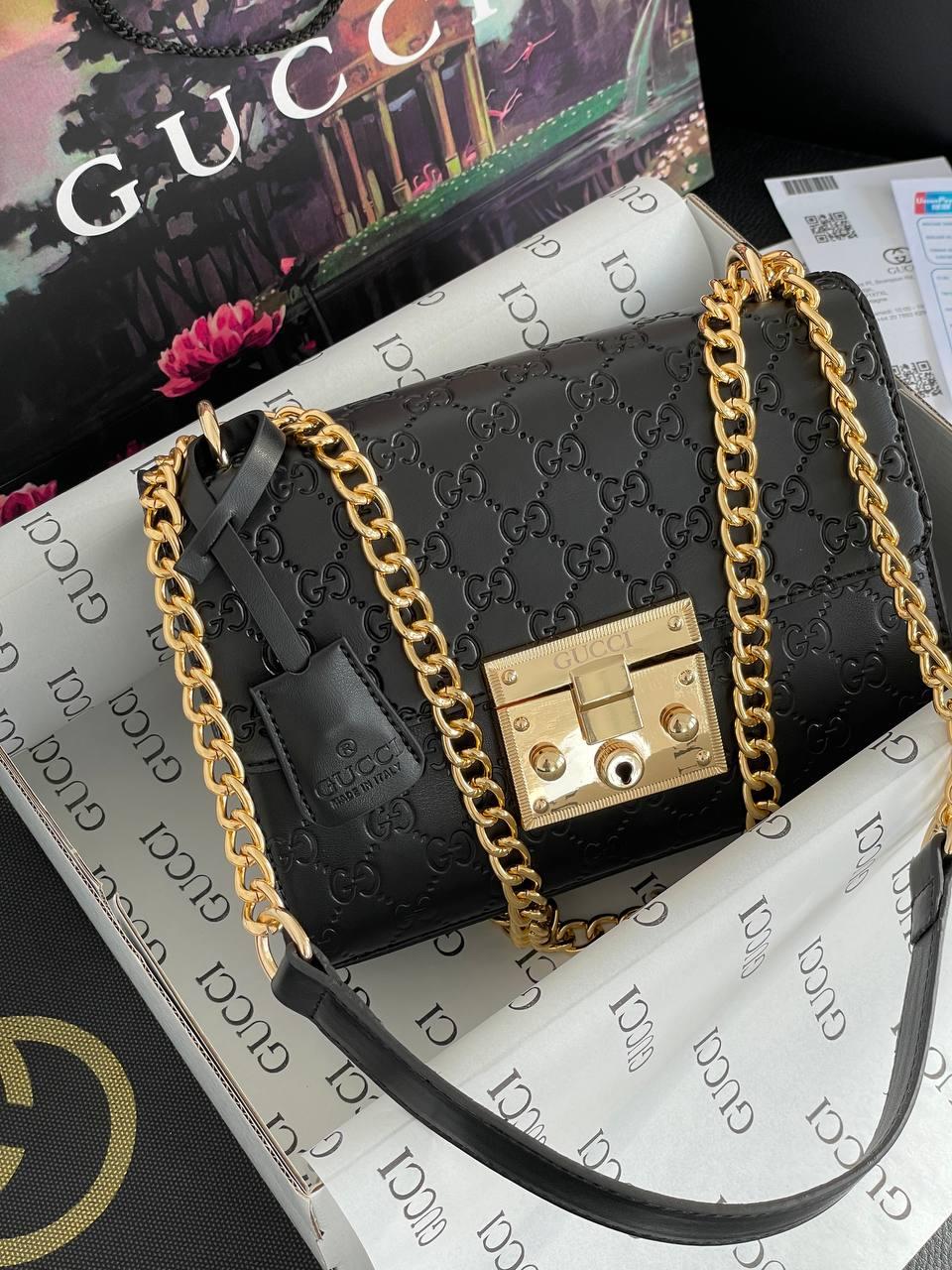 GUCCI Padlock Black-Gold, фото 1