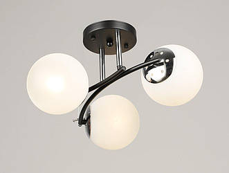 Люстра стельова на 3 плафони VALESO K2318/3 чорний+хром E27