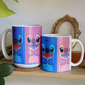 Чашка 330мл Ліло та Стич "Синій та Рожевий" / Lilo & Stitch 425