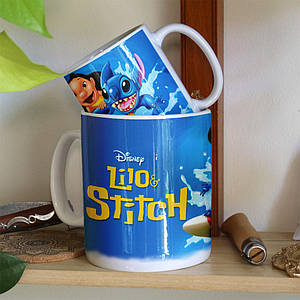 Чашка 330мл Ліло та Стіч "Герої - синій" / Lilo & Stitch 870