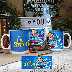 Чашка 330мл Ліло та Стіч "Герої - синій" / Lilo & Stitch 425