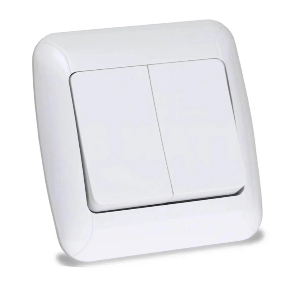 Вимикач двоклавішний білий Gunsan Fantasy 1231100161103, фото 1