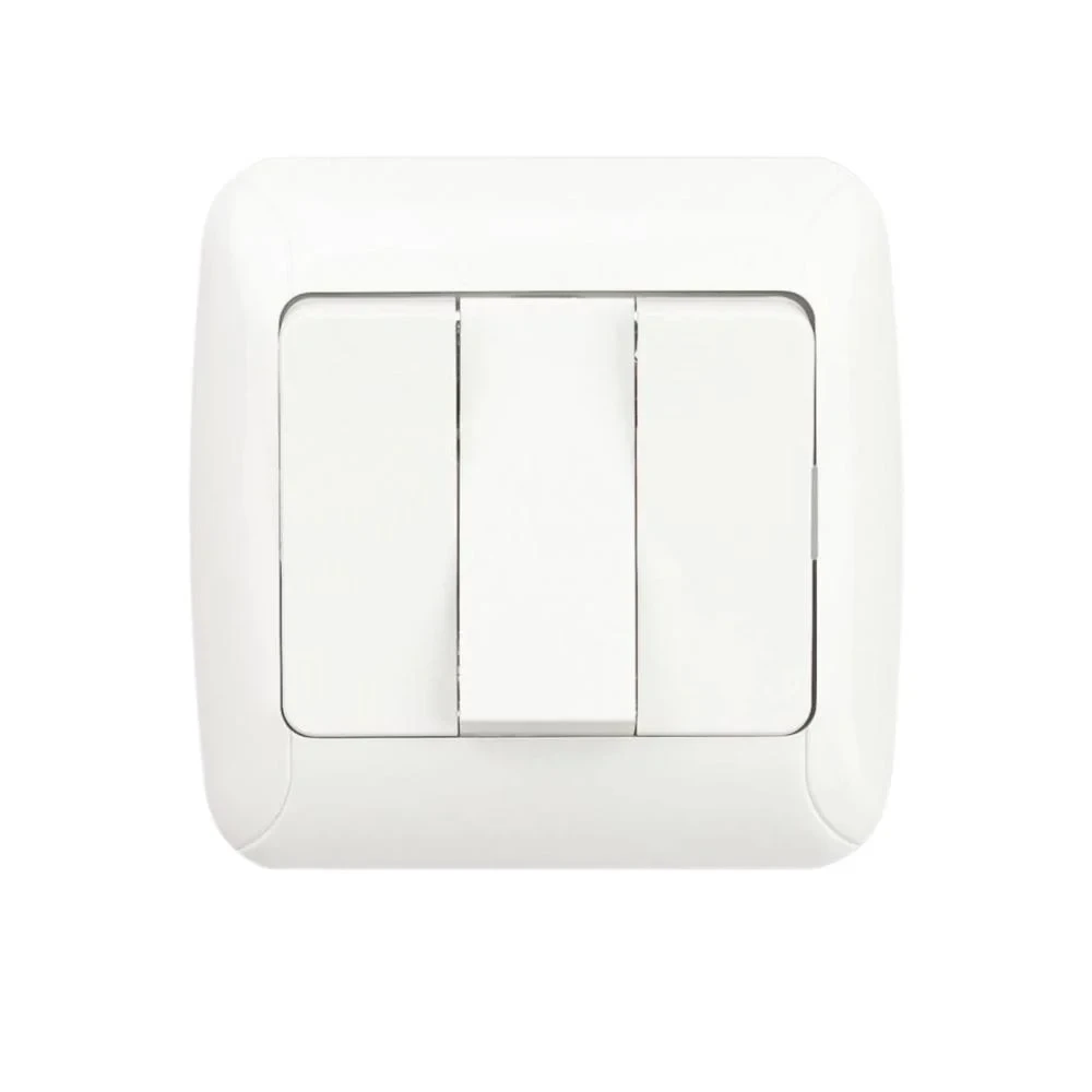 Вимикач триклавішний білий Gunsan Fantasy 1231100161160, фото 1