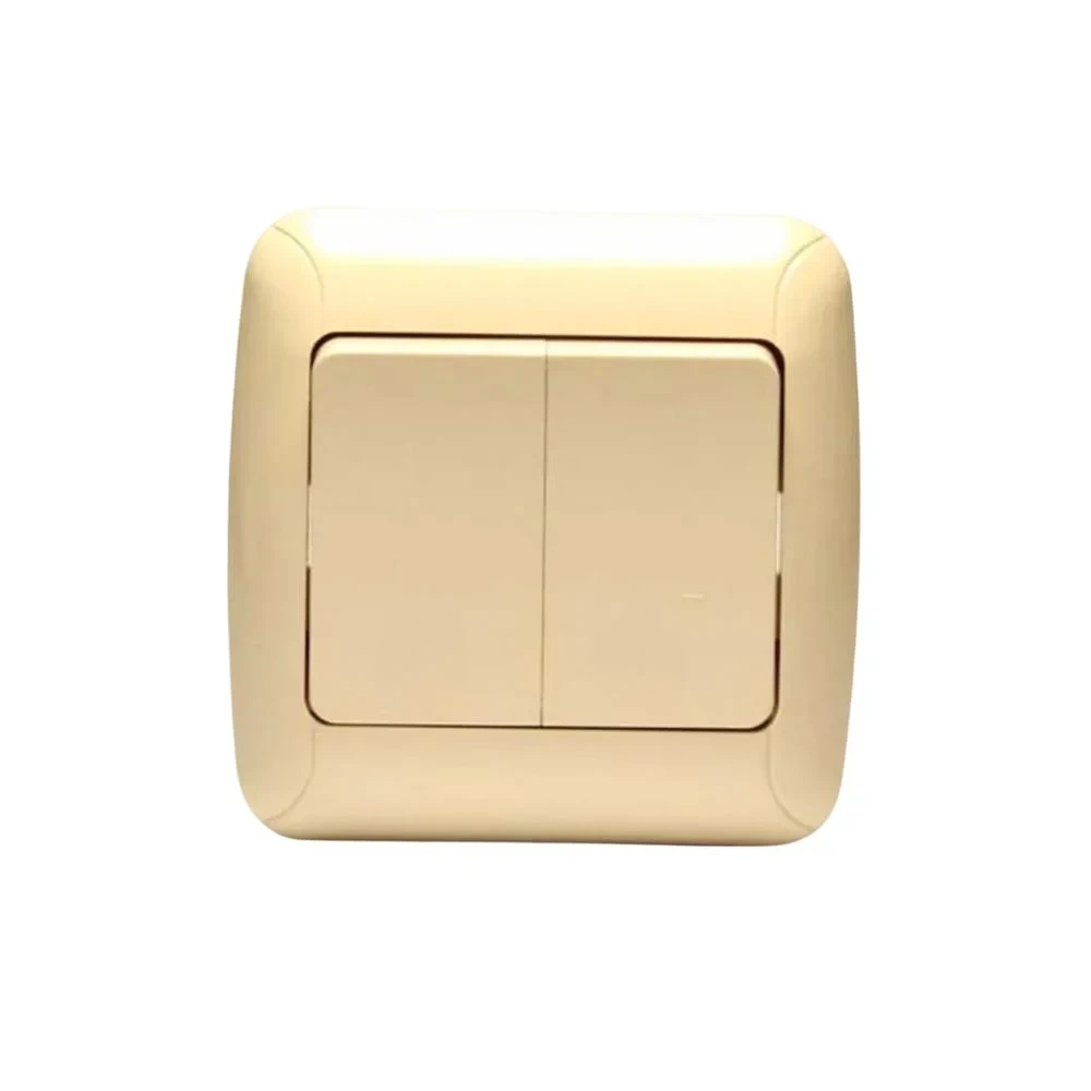 Вимикач двоклавішний кремовий Gunsan Fantasy 1231200161103, фото 1