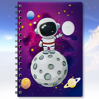 Блокнот А5 з голограмою на спіралі 80 листів у клітину 4-107 Упаковка 2 шт.