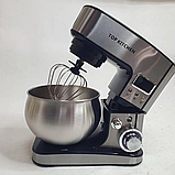 Кухонна машина Top Kitchen 4-в-1: Планетарний тістоміс 7 л, М'ясорубка, Скляний блендер та Насадки-тертки 4500 Вт, фото 5