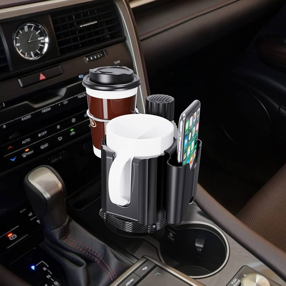 Підстаканник-тримач для телефону Qihoo 2-в-1 у авто, регульований, 360°, сумісний з усіма смартфонами, фото 1