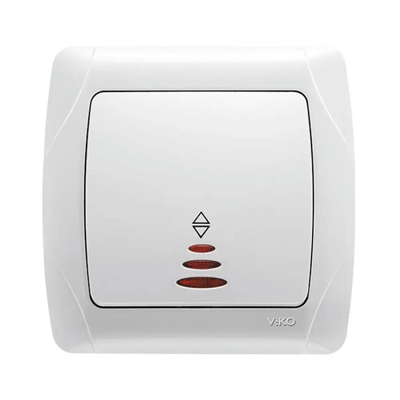 Вимикач одноклавішний прохідний з підсвіткою білий VIKO Carmen 90561063, фото 1