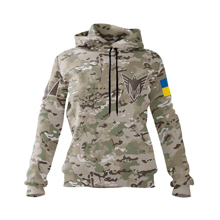 Худі жіноче з принтом «9-та окрема бригада безпілотних систем. Незламний знак»