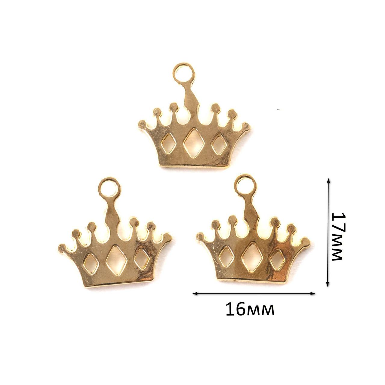 Підвіска Корона золото 1шт 16*17мм PDZ103, фото 1