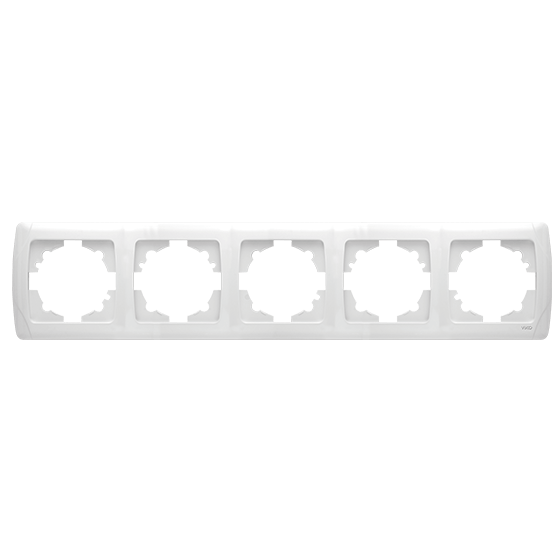 Рамка для розеток на 5 місць горизонтальна біла VIKO Carmen 90571105, фото 1
