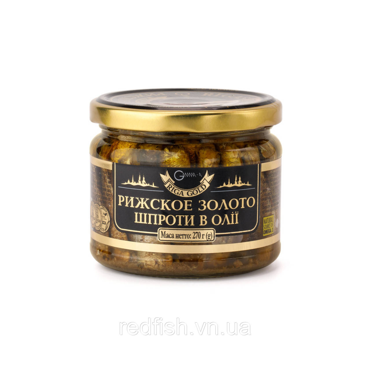 Шпроти в олії Ризьке золото 270г, фото 1