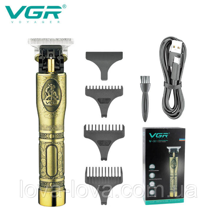 Професійний тример для бороди та вусів VGR V-081 з 3 змінними насадками 1-6 мм