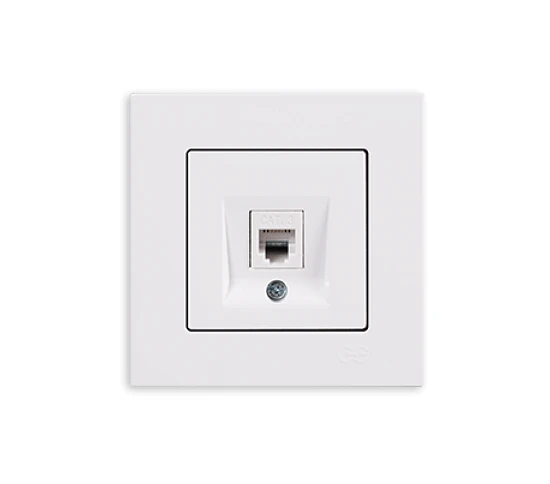 Розетка телефонна біла RJ11 cat 3 Gunsan Eqona 1401100100120, фото 1