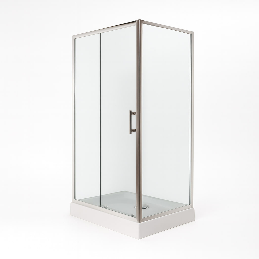 Душова кабіна Insana Fiona 110х90х205 см на низькому піддоні хром прозоре скло 6 мм розсувні двері