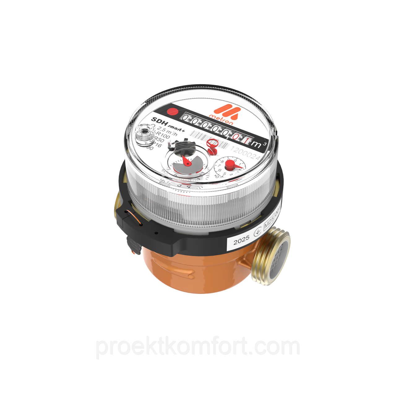 Лічильник гарячої води (1/2") METRON SDH Smart+ DN15 Q 2,5 R80 L=80 крильчастий одноструменевий побутовий квартирний (короткий), фото 1