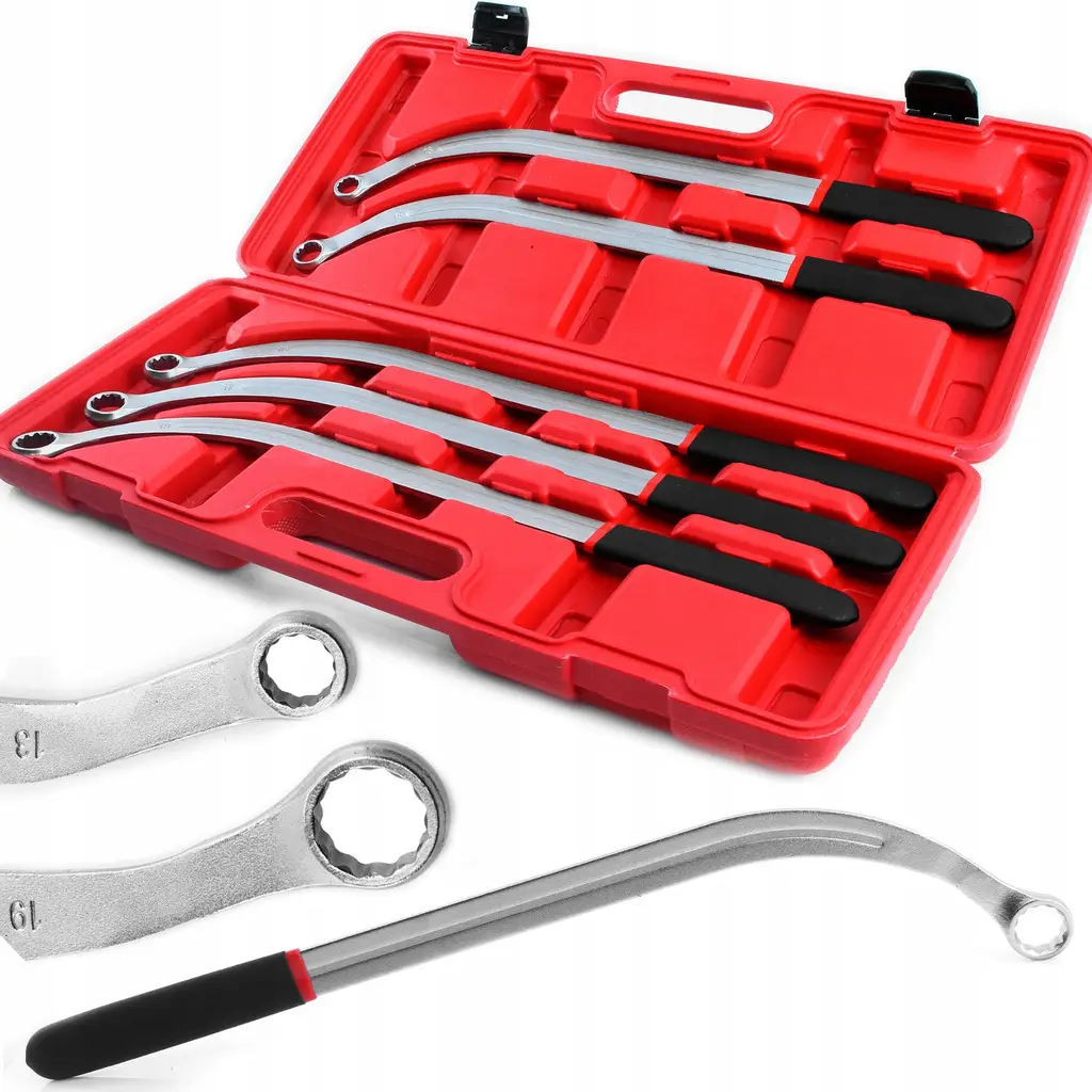 Набір ключів для натяжителів ГРМ Mar-Pol M57637 (5 шт, 470 мм, 12-гранні, кейс), фото 1