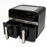 Двокамерна мультипіч Rainberg 4200 Вт Аерофритюрниця 13 л (6.5+6.5 л), Аерогриль без олії, фото 4