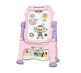 Дитячий мольберт для малювання двухсторонній з магнітами крейдою та маркерами для дітей Дитячі мольберти дошки для малювання, фото 6