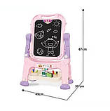 Дитячий мольберт для малювання двухсторонній з магнітами крейдою та маркерами для дітей Дитячі мольберти дошки для малювання, фото 10