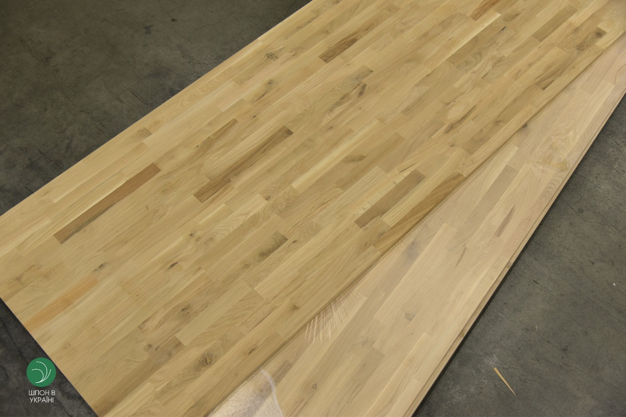 Щит зрощений з дуба, 20 мм, 3 х 0,8 м, 2 ґатунок