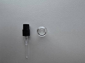 2 мл ЗАМОК скляні пробники флакончики ЗАМИКАЮТЬСЯ з чорним розпилювачем, спреєм тестер фіолка для парфумерії, фото 3