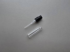 2 мл ЗАМОК скляні пробники флакончики ЗАМИКАЮТЬСЯ з чорним розпилювачем, спреєм тестер фіолка для парфумерії