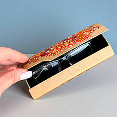 Футляр для очків з Петриківським розписом (бархат всередині)15х5х3,3 см. гарний подарунок у подарунковій коробці