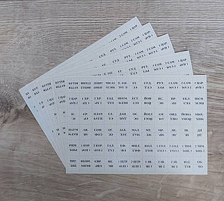 Мітки, індекси (укр.), розмір : 16х11 см.