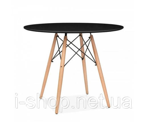 Стіл Тауер Вуд круглий д. 80 см чорний, фото 1