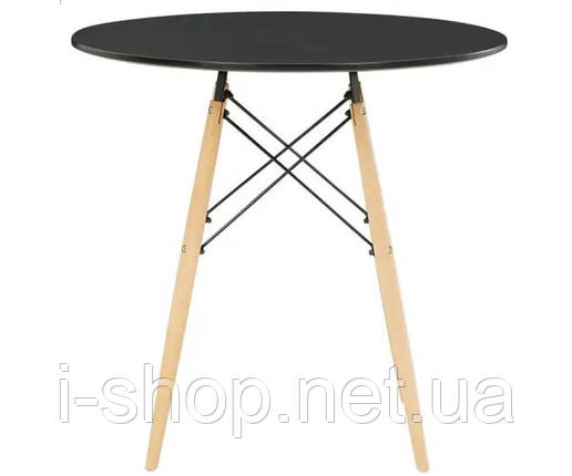 Стіл Тауер Вуд круглий д. 80 см чорний, фото 2