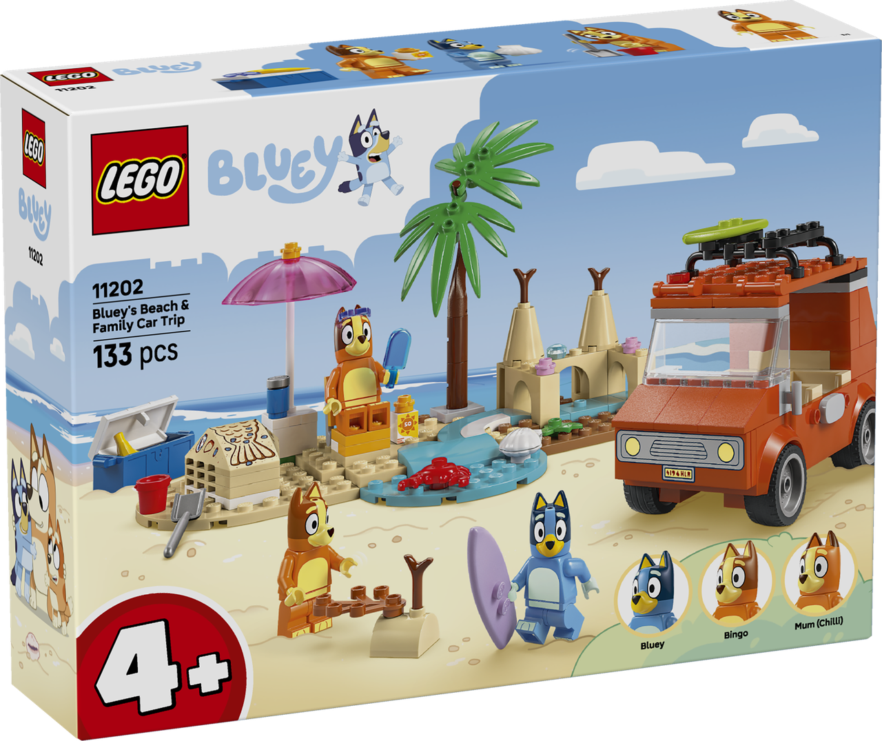 Лего Блуї Пляж і сімейна поїздка на автомобілі Блуї Lego Bluey 11202, фото 1